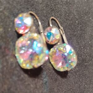 Sorrelli Snow Flake Aurora Borealis French wire Dangle Earrings